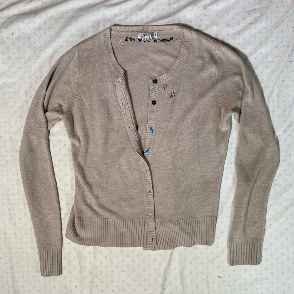 CB Design “Kiss Whoever” Beige Cardigan XL
